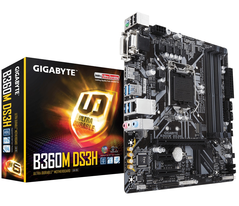 Tarjeta Madre Gigabyte microATX B360M DS3H, S-1151, Intel B360 Express, HDMI, 64GB DDR4 para Intel